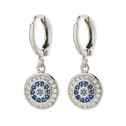 Stylish dainty drop earrings with Sapphire and clear CZ crystals