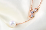 Dainty pearl necklace set