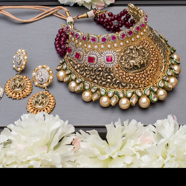 Padmavati Magnificent Royal Choker Bridal Necklace Set