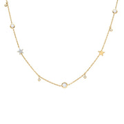 18k gold plated star and round dainty necklace